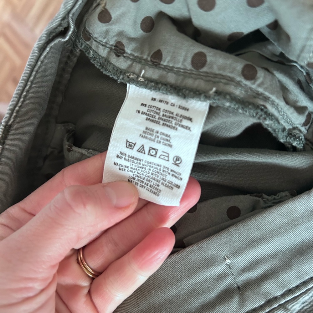 Pilcro and the letterpress Green Cotton Chino Pants - Button Front - Picture 2 of 6